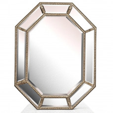 Зеркало для бритья в зеркальной раме Diamond Silver (Даймонд), Поталь античное серебро, 90*120 см 